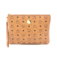 【二手】 MCM Second Bag 手拿包 VisetosブラウンPVC 塗層帆布皮革 Visetos 女士手拿包