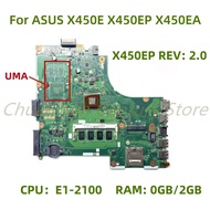 X450EP REV: 2.0 motherboard Suitable for Asus X450EA X450E X450EP X452EA X452E Laptop with E1-2100 C