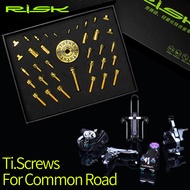 RISK 36pcs Ultralight MTB Road Bicycle Screw Kit Titanium Alloy Fixing Bolts Bicycle Modification Kit Universal Bike Accessories