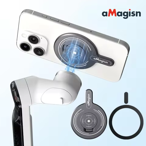 aMagisn Smartphone Magnetic Mount Adapter for Insta360 Flow Pro/Flow,Magnetic Plate with Metal Ring,