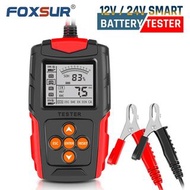 汽車鉛酸電池檢測儀 12V 24V Smart Battery Tester  FOXSUR 12V 24V 智能電池測試儀與分析儀 用於汽車 GEL AGM 電池檢查器 鉛酸電池測試器 汽車快速負載插頭啟動檢測診斷掃描工具 FOXSUR 12V 24V Smart Battery Tester &amp; Analyzer for Cars GEL AGM Automotive Quick Load Plug Cranking Check Diagnostic Scan Tools