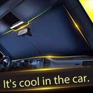 Foldable Car Sun Shade, Double-Ring Sun Shade, Heat Insulation Car Sun Curtain, Front Sun Shade, Car