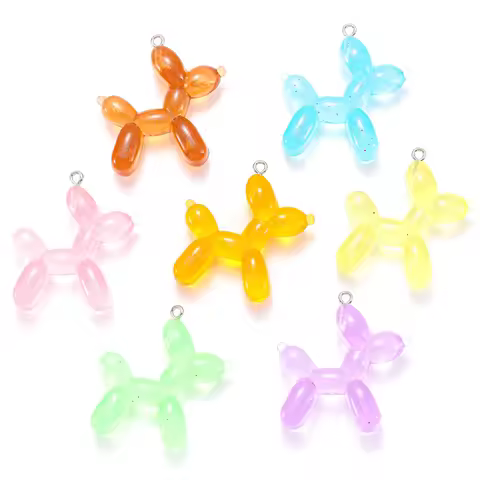 10pcs Colorful Glow Bubble Dogs Resin Charms Accessories Pendants Handmade Jewelry DIY Earring Neckl
