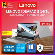 usz9 LENOVO IDEAPAD IP3-14ITL 82H700D8MJ / 82H700D7MJ LAPTOP (PLATINUM GREY) (I3-1115G4/4GB/512GB SS