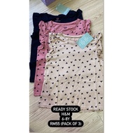 H&M authentic 3 pack ruffle top 6-8y