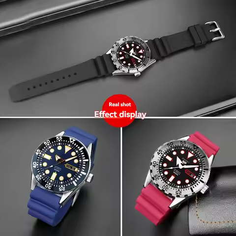 22mm Rubber Strap for SEIKO 5 SKX007 SKX009 Turtle Mini MM SRPD Monster - Black Blue Green Dive Watc