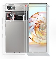 KJYFOANI Phone Case ZTE Nubia Z60 Ultra Case, with 3 x Tempered Glass Screen Protector, Anti-Scratch Shock-Proof Clear Soft TPU Cover Ultra-Thin Case for ZTE Nubia Z60 Ultra (6.80") - Transparent