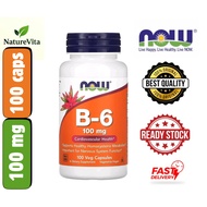 [Ready Stock] NOW Foods, Vitamin B6, 100mg, 100 Veg caps