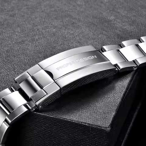 Pagani Design PD1661 New 20mm Width 316L Stainless Steel Strap Silver Jubilee Bracelet Waterproof Di