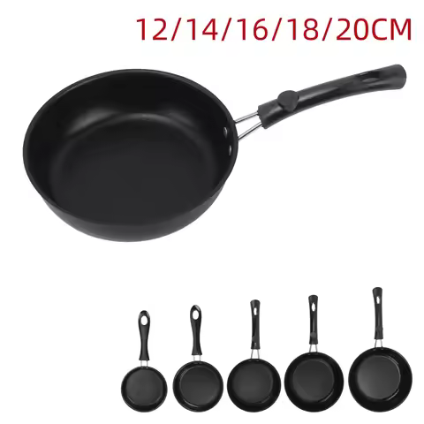 1PC 12-20cm Mini Frying Pan Non-Stick Thickened Stainless Steel Frypan Pot Fried Eggs Saucepan Gas/I