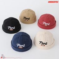 SIRENU8Y0C Kids Dome Melon Cap, Breathable Cotton Brimless Hat, Casual Solid Color Letter Embroidery