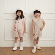 Kids Jumpsuit Premium Woven Stripe/ - Ollie Jumpsuit - 1-4 Years - Unisex Jumper for Boys and Girls