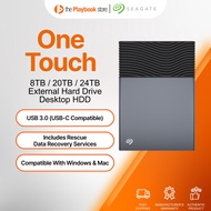 Seagate One Touch 8TB/20TB/24TB External Hard Drive Desktop HDD - USB-C compatible