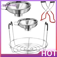【Yinahiut001】4 Pieces Canning Kit, 1PC Canning Rack+ 1PC Canning Jar Lifter Tong+ 2PC Canning Funnel