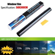 CYMX 1Roll 50x3m Window Tint Film, Solar UV Protection Scratch Resistant Car Foils, Durable Heat UV Block Black Sun Shade Glass Sticker Windshield