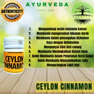 Ayurveda Kapsul CEYLON CINNAMON Kayu Manis CEYLON 60BIJI ORIGINAL*labtest approved*