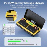 EN-E14 dual slot battery charger, LCD display, suitable for Nikon D3100, D3200, D3300, D3400, D3500