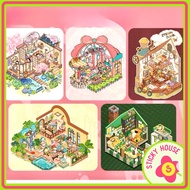 3D Steam Punk stickers new model decorative stickers, 3D landscape stickers, sticky house landscape 