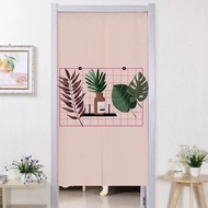 Japanese width 140CM Door Curtain with rod Set Hanging Half divide 120 180 Modern living room entryway Toilet Kitchen Partition Full Door Curtain pole doorway Height 200CM Curtain