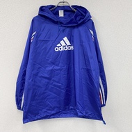 adidas龍套頭連帽衫，藍色，M/L碼，古著。