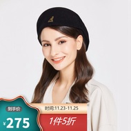 【礼盒装】kangol帽子贝雷帽男女同款经典504英伦复古帽子0258BC 帽子女秋冬 黑色金标 M