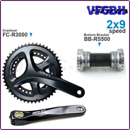 WSDCV SHIMANO SORA R3000 2x9-speed Groupset with FC-R3000 Crankset and BB-RS500 Bottom Bracket shell