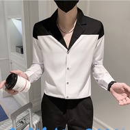 áo sơ miáo sơ mi phong cách hàn quốc phối 2 màu cực độc lạ trẻ trung nam tính và đầy lịch sự - H50