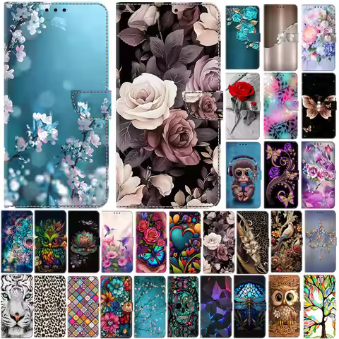 Note14 4G Case for Coque Xiaomi Redmi Note 14 4G Capa Painted Wallet Flip Case for Redmi Note14 4G P