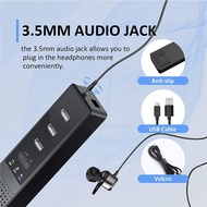 【Ready Stock&COD】3 In 1ลำโพงคอมพิวเตอร์ไมโครโฟน & ฮับ USB ลำโพงประชุม PC Mic สำหรับการประชุมทางไกลผ่