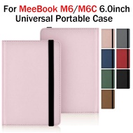 For MeeBook M6 M6C 6.0 inch Leather Flip Cover Case 6.0'' E-Reader Solid Color Protective Case