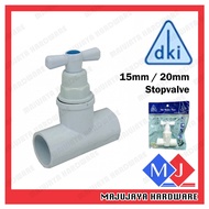 DKI 20MM 15mm UPVC Plastic Stop Cock Stop Valve Stopcock Faucet Kepala Paip Stopvalve Valve Nathroom