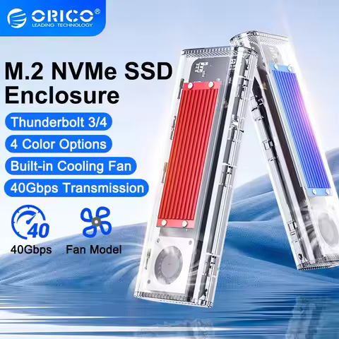 ORICO 20/40Gbps USB4 M.2 SSD Case with Cooling Fan M2 NVMe Case Enclosure Compatible with Thunderbol