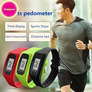 Cheesenm LED Pedometer Bracelet Step Counter Watch 12/24H Time Display Step Counter Watch Silicone S