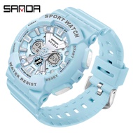 Sanda Ladies Watch Trendy Fashion Outdoor Sports Multifunctional Waterproof Electronic Watch 6068-11