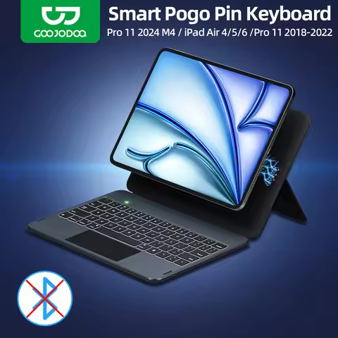 GOOJODOQ Magic Keyboard Case for iPad Pro 11 2024 iPad Air 4 5 6 Smart Pogo Pin Direct Connection Mu