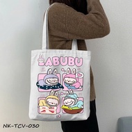 Labubu printed tote bag - canvas bag size 33x37cm fits A4 and laptop