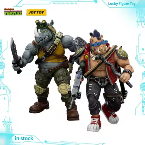 【Original】JOYTOY TMNT Ninja Turtles Beebop Rocksteady 1/18 Action Figures Collectibles Classic Toys