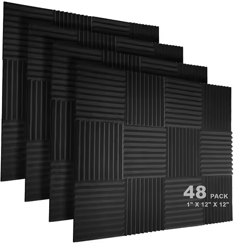 48 Pcs 30x30x2.5cm Acoustic Foam Panel Studio Soundproofing Wedge Sound Proof Wall Panels Acoust Ins