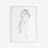 Tranh treo tường | Tranh Line Nude Female Figure Intimate Minimalist Woman Body Art Feminine Girl Fo