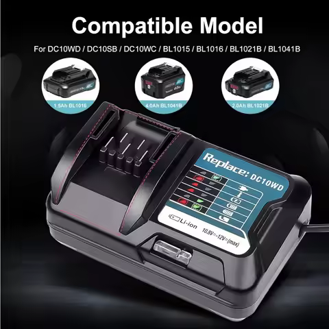 DC10WD BL1015 Battery Charger Replace for MAKITA 10.8V 12V BL1016 BL1021B BL1041B FD05 DT03 RJ03Z SH