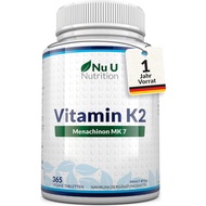 Vitamin K2 MK7 200µg - 365 Vegane Tabletten - 12 Monate - Vit K2 MK-7 Menaquinon Hochdosiert - Herge