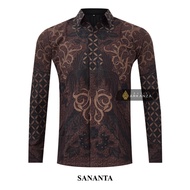 KEMEJA Original Batik Shirt With SANANTA Motif, Men's Batik Shirt For Men, Slimfit, Full Layer, Long Sleeve