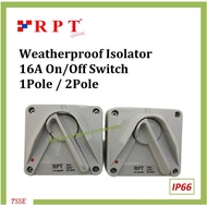 Weatherproof Isolator Switch Isolator On/Off Switch Mini Type 16A 1Pole /2Pole