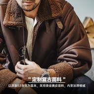 Modern Tooling American Retro B3 Bomber Leather Jacket Fur All-In-One Lining Motorcycle Suede Men Wi