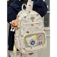 school bag girl bag sekolah perempuan Girl's Pain Bag Large-Capacity Backpack School Bag Girl Elemen