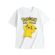 Pokemon T-Shirt With Name Included Short Sleeves Pikachu Figure Men And Women Gengar Elf Pet Costume