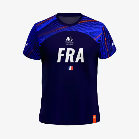 France VNL Blue Jersey - Volleyball Jersey 3d Printing Sports Dry Quickly Men's T-Shirt Children's C