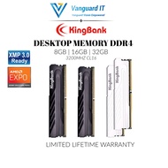 KINGBANK KJXB KJXS DDR4 DESKTOP RAM Intel XMP Heatsink UDIMM 3200MHz - [8GB | 16 GB | 32GB ]