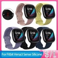 屯京 - [黃色][S][適用Fitbit versa3 sense] 智慧手錶錶帶 運動手錶矽膠錶帶 TPE鏤空手腕帶 [平行進口]