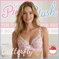 『Ship out 24h』Japanese Plus Size Wired Bra Butterfly Flower Embroidery Ribbon Sponge 大码内衣 75B 80B 80